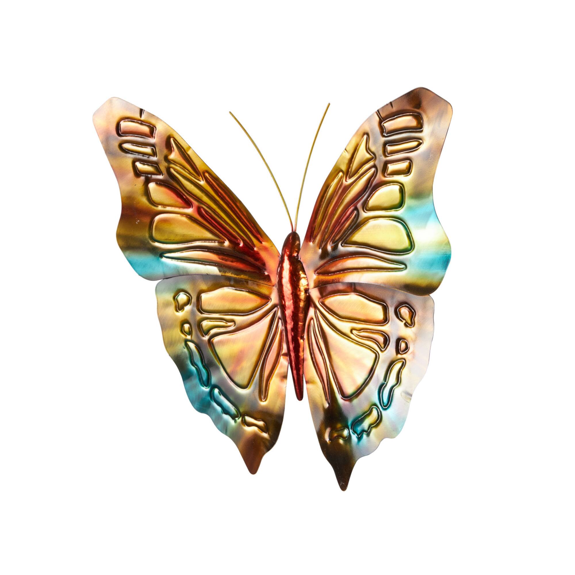 19" x 16.5" Stainless Steel Butterfly Home Wall Décor
